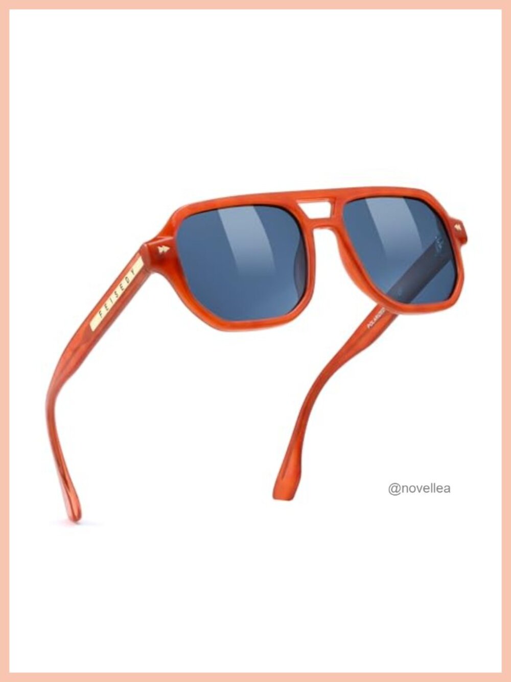 Retro 70s Square Aviator Sunglasses, UV400 Polarized, TR90 Frame